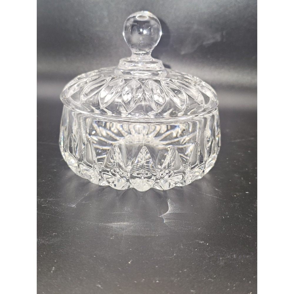 Vintage Gorham Althea Lead Crystal Clear Candy/Trinket Dish w/Lid W. Germany EUC